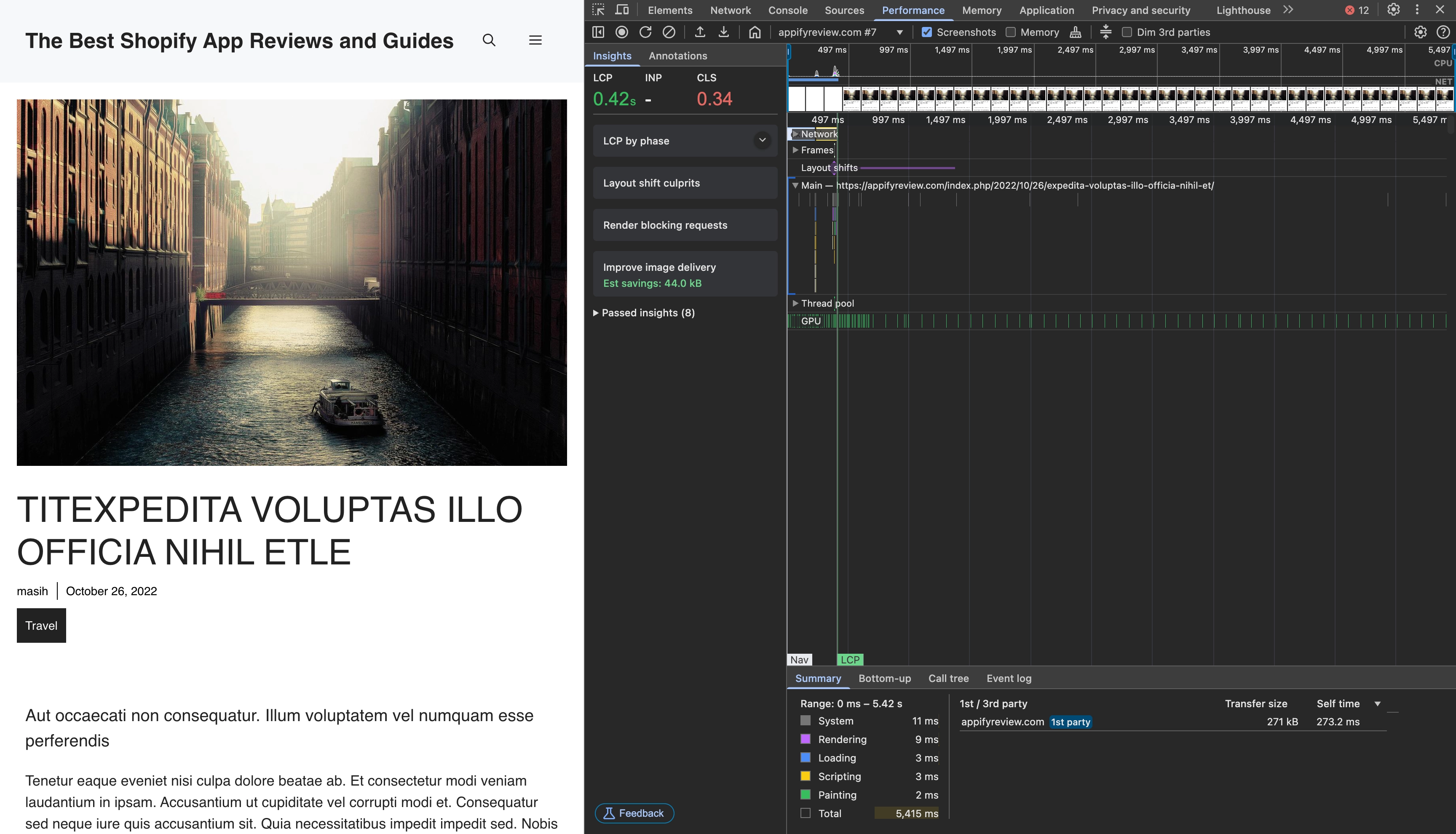 Chrome DevTools Layout Shift