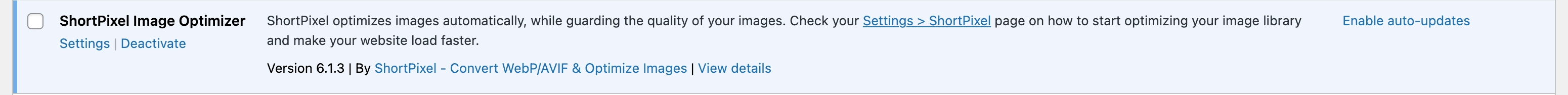 Install ShortPixel